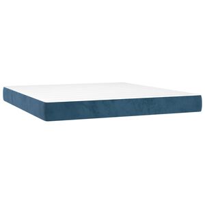 vidaXL Saltea cu arcuri buzunar, fermitate medie, albastru &icirc;nchis, 160x200x20cm, catifea