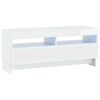 vidaXL Cabinet TV cu LED Alb foarte lucios Lemn prelucrat