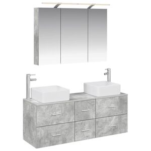 vidaXL Set de mobilier pentru baie 4 buc. Gri Beton