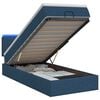 vidaXL Pat Ottoman cu Saltea și LED albastru 100 x 200 cm Țesătură