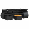 vidaXL Set canapele de grădină cu perne, 7 piese, negru, poliratan