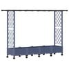 vidaXL Pat Ridicat cu Trellis și Acoperiș Gri 203 x 40 x 127 cm PP