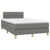 vidaXL Pat box spring cu saltea, gri &icirc;nchis, 120x190 cm, textil