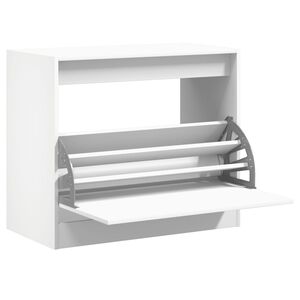 vidaXL Pantofar, alb, 80x42x69 cm, lemn prelucrat