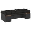vidaXL Set canapele de grădină cu perne, 7 piese, negru, poliratan