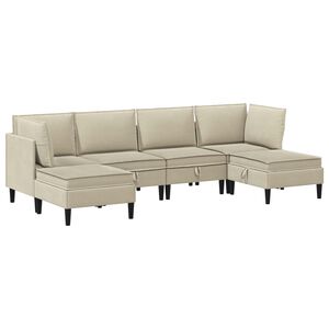 vidaXL Set de mobilier pentru living 6 buc. Nisipiu Țesătură