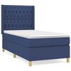 vidaXL Pat box spring cu saltea, albastru, 90x200 cm, textil
