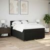 vidaXL Pat box spring cu saltea, negru, 140x190 cm, textil