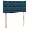 vidaXL Pat box spring cu saltea, albastru, 90x190 cm, catifea