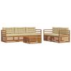 vidaXL Set de canapele de exterior cu pernă 6 pcs Natural și Bej