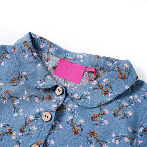 Rochie pentru copii cu m&acirc;neci lungi, albastru petrol, 140