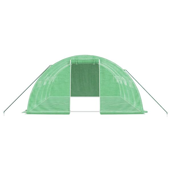 vidaXL Seră cu cadru din oțel, verde, 16 m², 4x4x2 m
