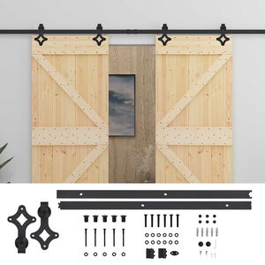 vidaXL Ușă glisantă 2 buc. 100 x 210 cm Lemn masiv de pin