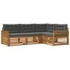 vidaXL Set de canapele de exterior cu pernă 4 pcs Natural și Antracit