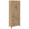 vidaXL Bufet Stejar Artizanal 69,5 x 34 x 180 cm Lemn prelucrat