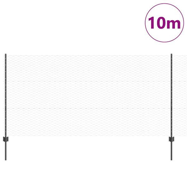 vidaXL Gard cu St&acirc;lp Gri 1,2 x 10 m Oțel și PVC
