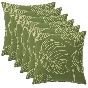 vidaXL Pernă 6 buc. HEERLEN Design cu frunze 30 x 30 cm Poliester
