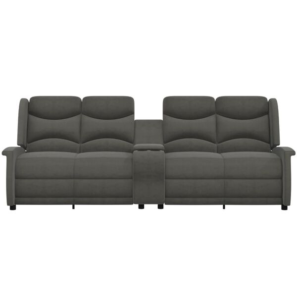 vidaXL Fotoliu rabatabil 4 locuri/suport pahare, gri deschis