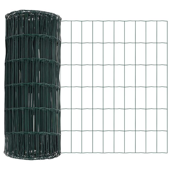 vidaXL Gard Euro Verde 0.4 x 50 m Fier acoperit cu PVC