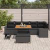 vidaXL Set de canapele pentru grădină cu pernă 9 pcs Negru