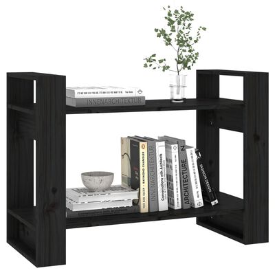 vidaXL Bibliotecă/Separator cameră negru 80x35x56,5 cm lemn masiv pin