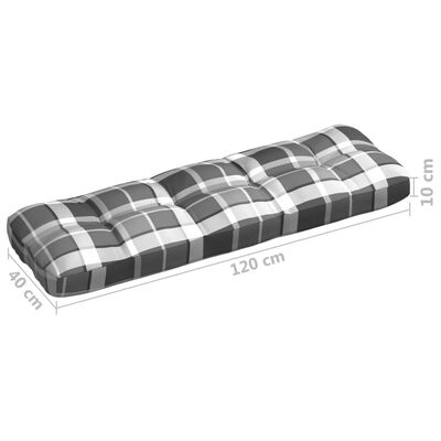 vidaXL Perne pentru canapea din paleți, 7 buc., gri, model carouri