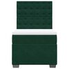 vidaXL Pat box spring cu saltea, verde &icirc;nchis, 100x200 cm, catifea