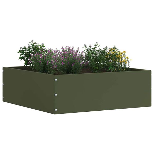 vidaXL Margine pentru gazon 6 pcs Verde măsliniu 40 x 40 x 13 cm Oțel