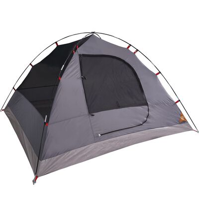 vidaXL Cort de camping cupolă 6 persoane, gri/portocaliu, impermeabil