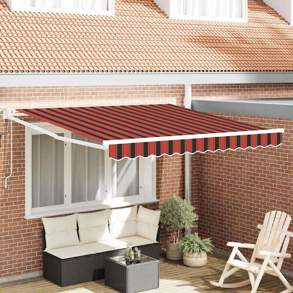 vidaXL Cortina Retractabilă Portocalie și maro 300 x 250 cm