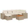 vidaXL Set canapele de grădină, 7 piese, cu perne, bej, poliratan