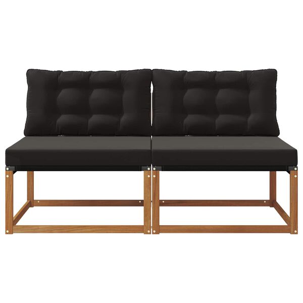 vidaXL 2 Bucată Canapea Medie pentru Exterior Lemn Solid de Acacia