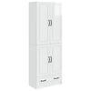 vidaXL Set de Dulapuri 2 pcs Alb foarte lucios Lemn prelucrat