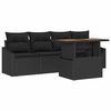 vidaXL Set de canapele pentru grădină 5 buc. Negru Rattan poli