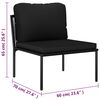 vidaXL Set mobilier de grădină cu perne, 6 piese, negru, PVC
