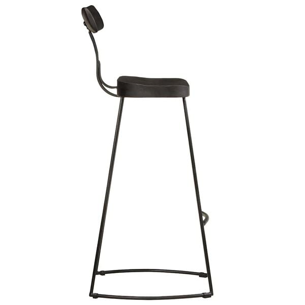 vidaXL Scaune de bar 2 buc Negru 49x43x103 cm Lemn masiv Mango
