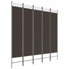 vidaXL Paravan de cameră cu 5 panouri maro 200x200 cm material textil