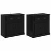 vidaXL Bufeturi 2 buc. Stejar Negru 70 x 35,5 x 67,5 cm Lemn prelucrat