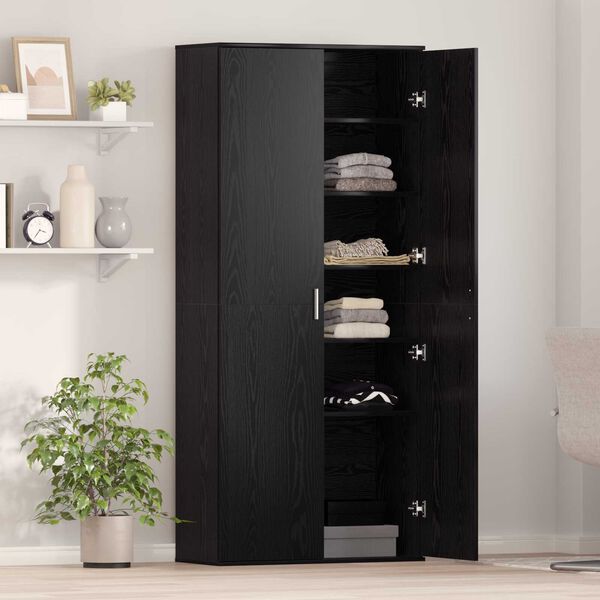 vidaXL Înălțat Stejar negru 80 x 35 x 180 cm Lemn compozit