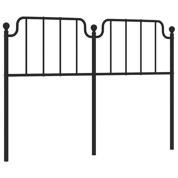 vidaXL Tăblie de pat de schimb metalică, negru, 150 cm