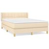 vidaXL Pat box spring cu saltea, crem, 140x200 cm, textil