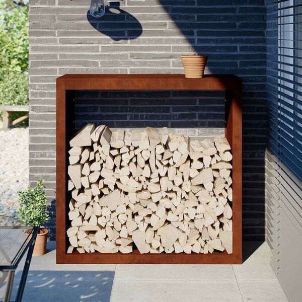 vidaXL Suport pentru lemne de foc 100x40x100 cm Oțel pentru intemperii