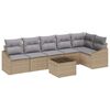 vidaXL Set de canapea 7 buc. Bej poliratan