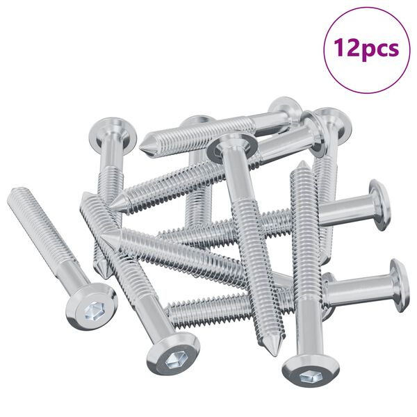 vidaXL Șurub 12 pcs Argintiu M6 x 50 mm Oțel