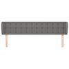 vidaXL Tăblie de pat cu aripioare gri &icirc;nchis 203x16x78/88 cm textil
