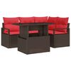 vidaXL Set de canapele pentru grădină 5 buc. Maro Rattan poli