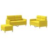 vidaXL Set de canapele cu perne, 3 piese, galben deschis, textil