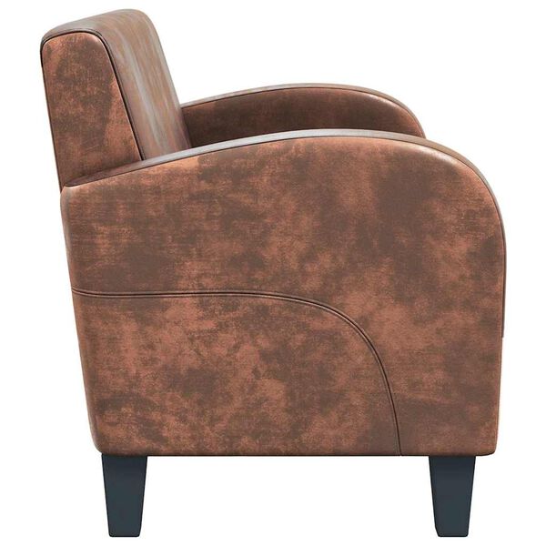 vidaXL Canapea cu 2 locuri, velur artificial, maro