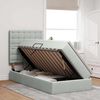 vidaXL Pat cu saltea și spațiu de depozitare Gri deschis 90 x 190 cm