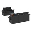 vidaXL Set mobilier de grădină cu perne, 6 piese, negru, poliratan